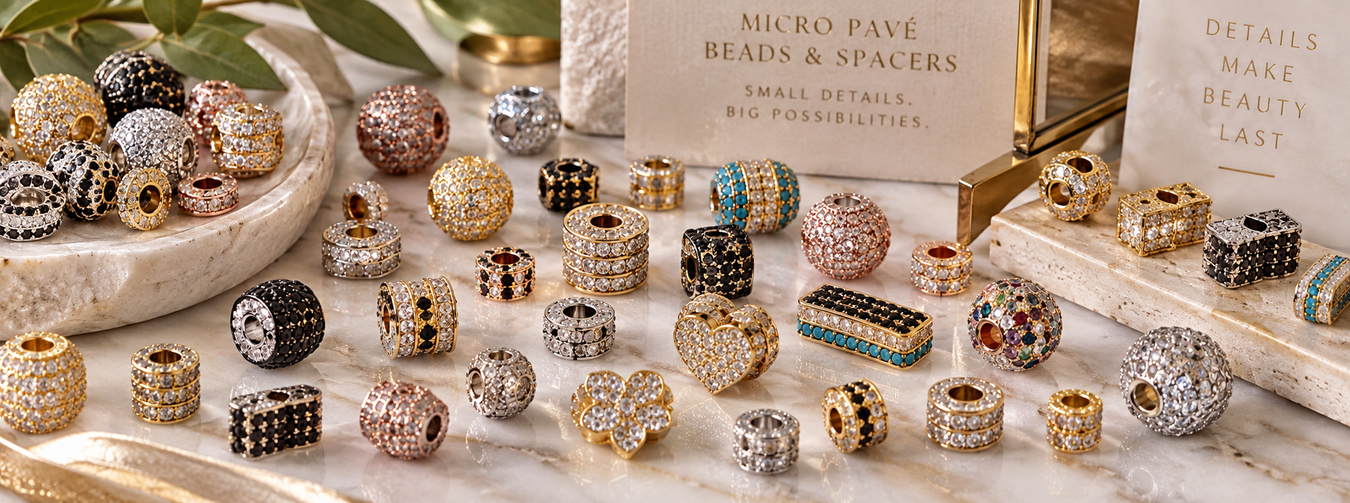 Micro Pave' Beads & Spacers