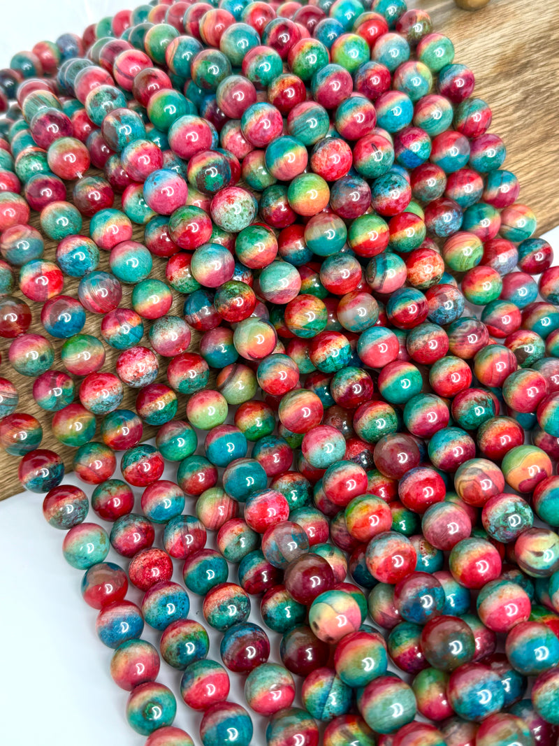12mm Smooth Multicolor Agate Gemstone Beads | Agate Gemstone Beads | Multicolor Agate | DIY Jewelry Designs | 15" Strand