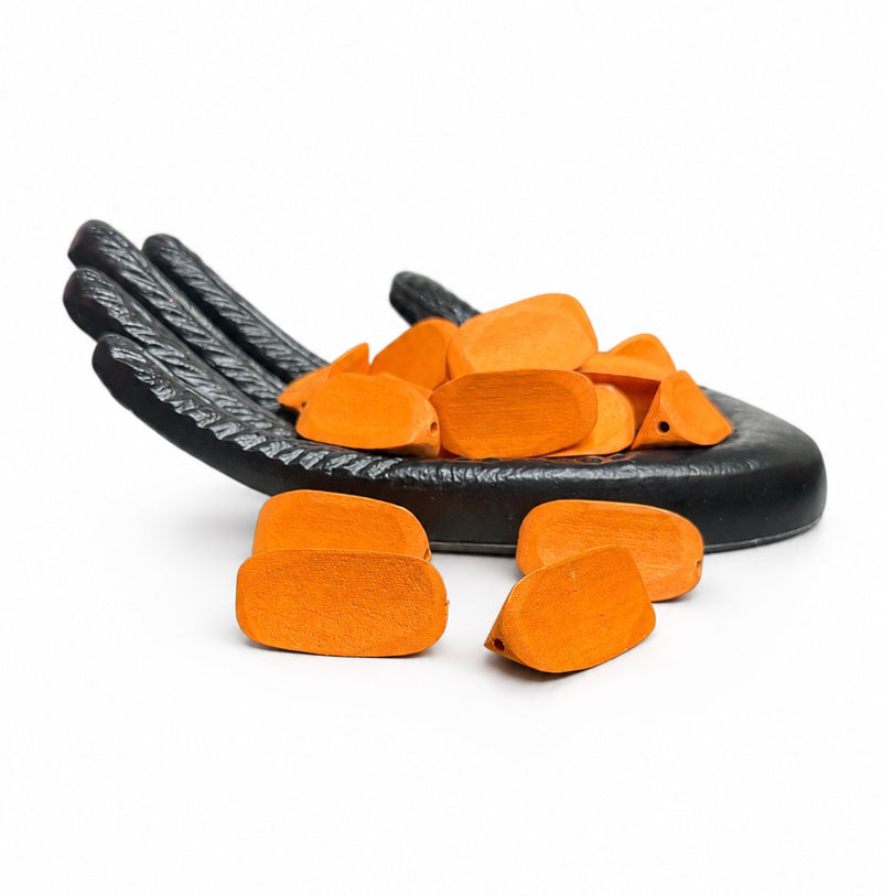 40mm Three-Sided Tapered Wood Beads | Five Colorways | One Piece