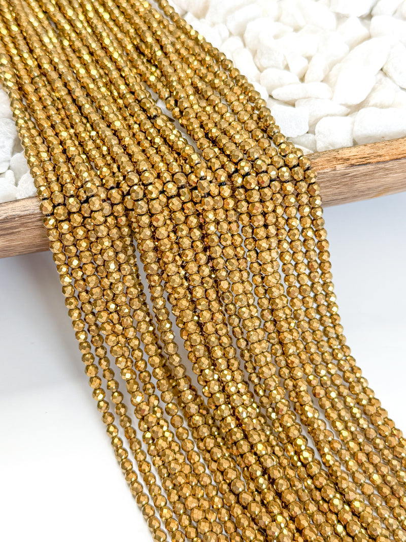 4mm Faceted Hematite Spacer Beads | Faceted Round Hematite | DIY Jewelry Designs | 16" Strand