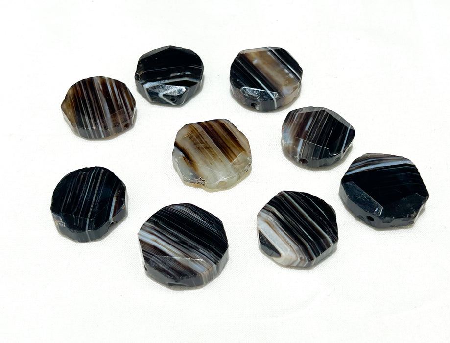 25-28mm Black Sardonyx Centerpieces Beads