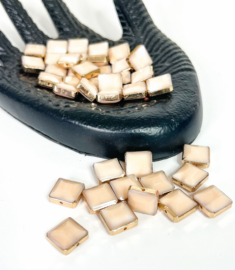 16mm Gold Trimmed Faceted Crystal Heart Beads – Sparkling Glass Beads for Jewelry Making - Multiple Colors (4 Pack)