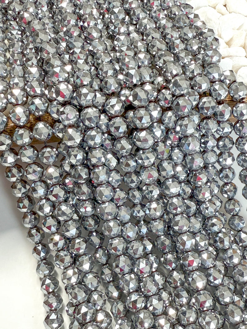 10mm Triple Faceted Hematite Gemstone Beads| Triple Faceted Hematite | DIY Jewelry Designs | 16" Strand