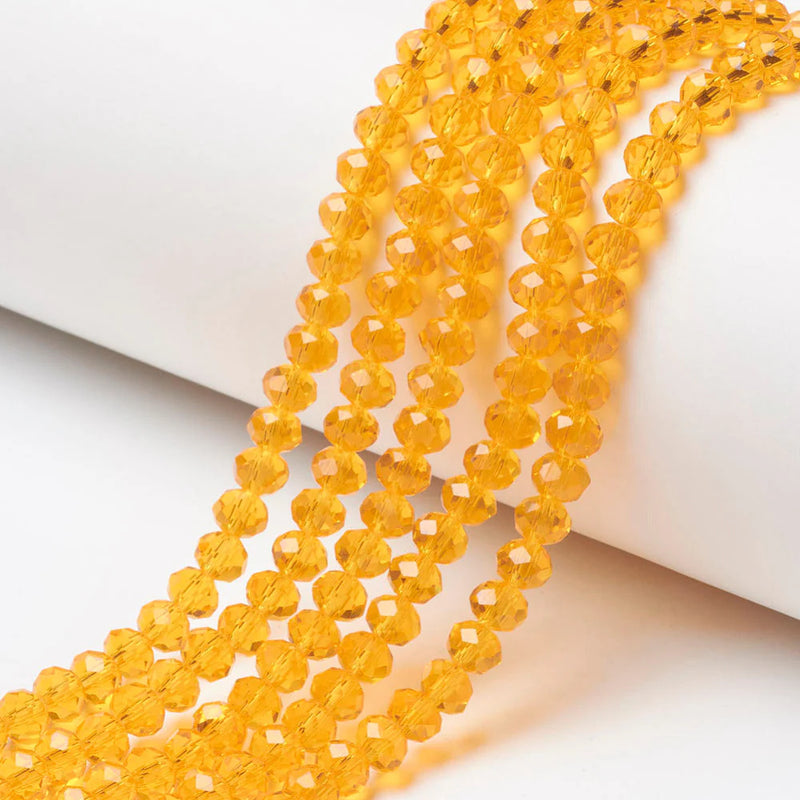 Faceted Crystal Rondelle Beads – 8x10mm (49pcs) & 10x14mm (33pcs) Strands