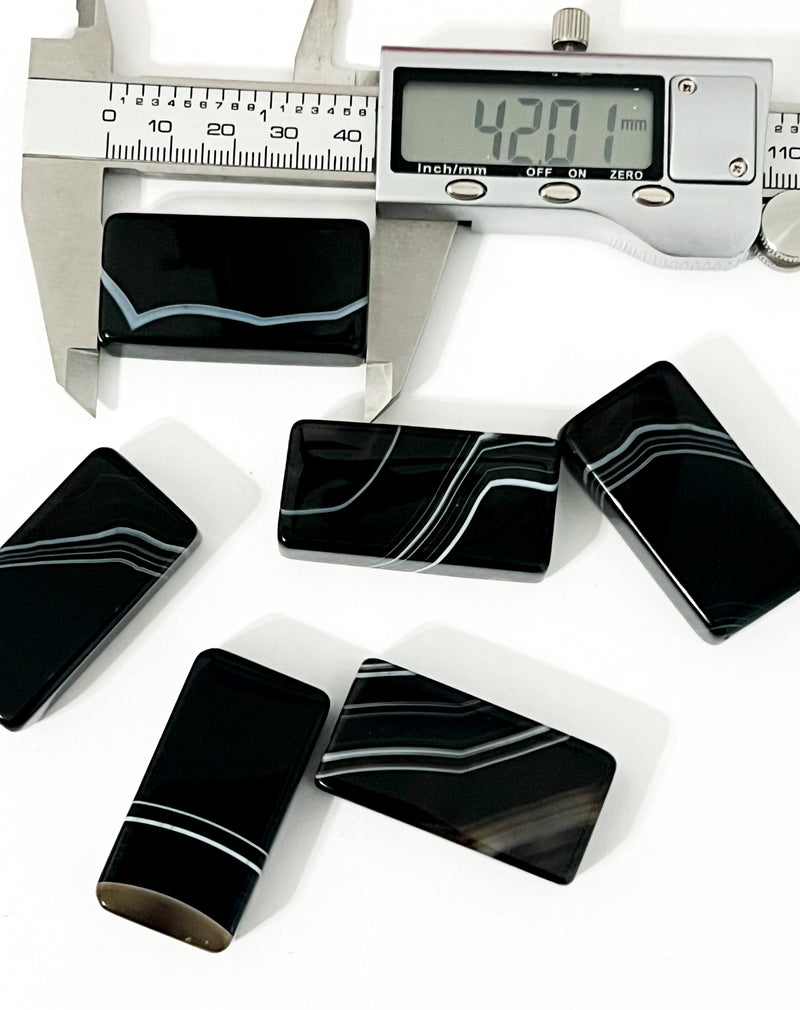42mm Black Banded Agate Centerpiece Beads | Banded Agate | 41mm Centerpiece | DIY Jewelry Supplies