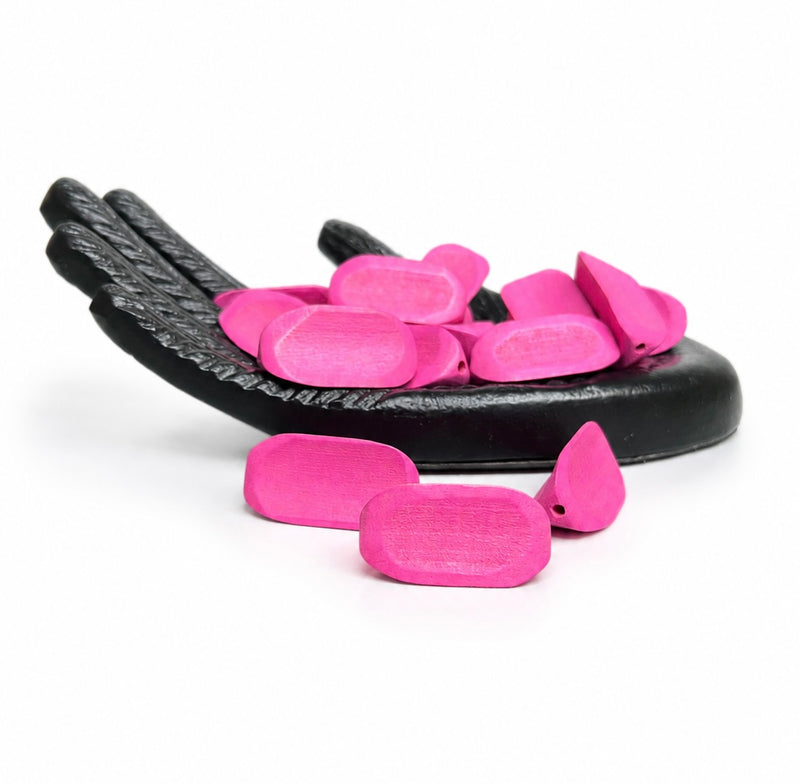 40mm Three-Sided Tapered Wood Beads | Five Colorways | One Piece