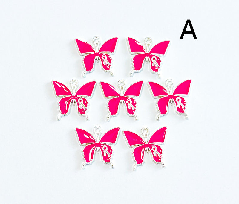 Alloy Breast Cancer Awareness Charm |Pink Ribbon Pendant | Alloy Hope Charms |Charm for Jewelry Making | 1 Piece