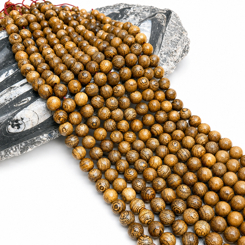 Natural Wood Round Beads 10mm–18mm | Fragrant & Non-Fragrant | 15-Inch Strand