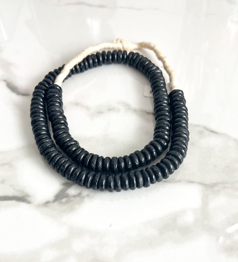 11mm African Recycled Glass | Rondelle Donut Beads | 11mm Fused Glass Rondelles Spacer Beads | Ghana Fair Trade | DIY Jewelry Supplies