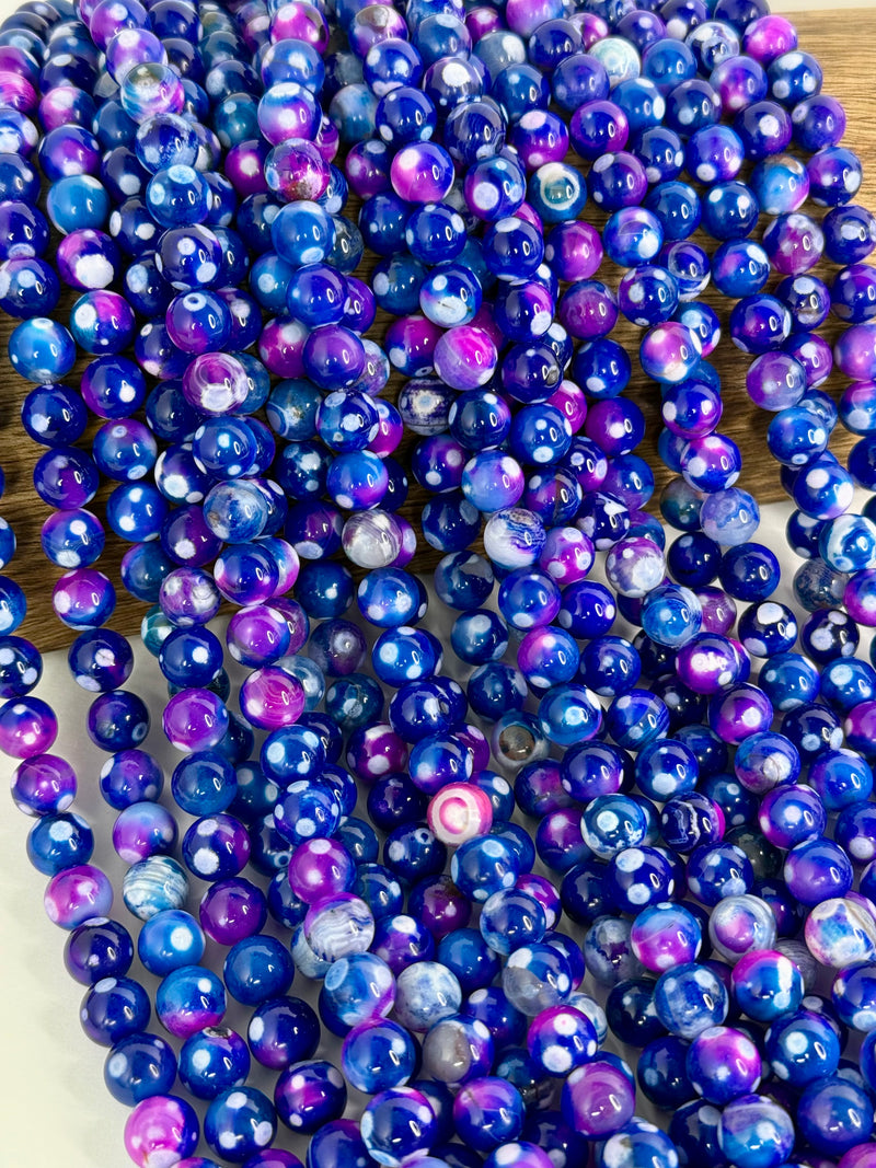 10mm Smooth Multicolor Fire Agate Gemstone Beads | Agate Gemstone Beads | Multicolor Agate | DIY Jewelry Designs | 15" Strand