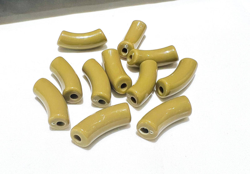 36mm Acrylic Tube Beads | Curved Tube Beads | Multiple Colors | 12x36mm | 1 Bead | DIY Jewelry Supplies