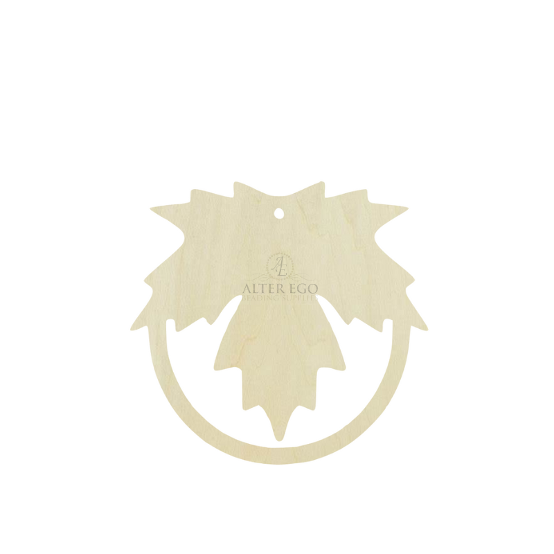 Maple Leaf Drop Circle Wood Earring Blanks | 1 pair or 5 pair | BULK | With or without holes | Unfinished Wood Laser Cutout | Dangle Earring Jewelry Blanks Shape