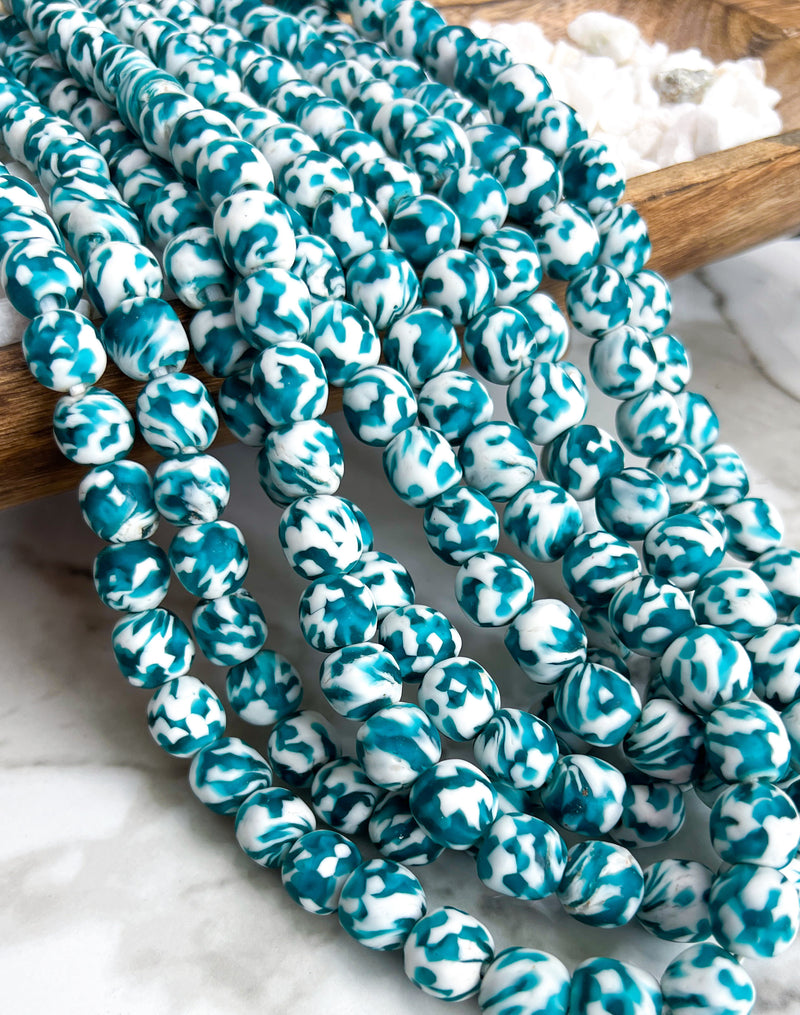 Krobo Handmade Round Glass Beads from Ghana Africa | Krobo Beads | African Recycled Glass Beads | Ghana Powder Glass Beads | Made from African Bottle Glass