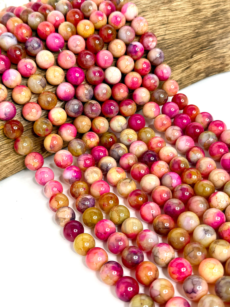 12mm Smooth Fire Agate Gemstone Beads | Smooth Round Agate | DIY Jewelry Designs | 15" Strand
