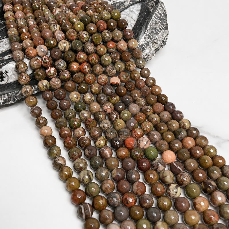 10mm Faceted Ocean Jasper | Faceted Brown Jasper | Also known as Dream Jasper | DIY Jewelry Designs