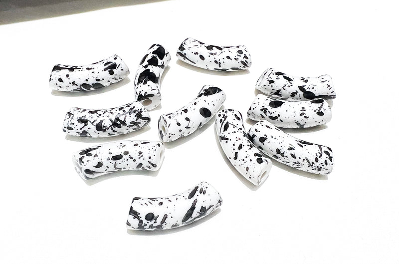 36mm Acrylic Tube Beads | Curved Tube Beads | Multiple Colors | 12x36mm | 1 Bead | DIY Jewelry Supplies