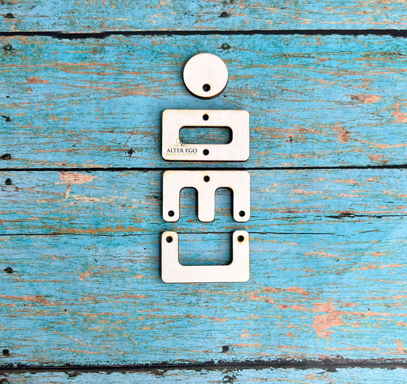 4pcs Geometric Shapes Wooden Blanks | 1 pair or 5 pair | BULK | With or without holes | Unfinished Wood Laser Cutout | Circle Round Dangle Earring Jewelry Blanks Shape