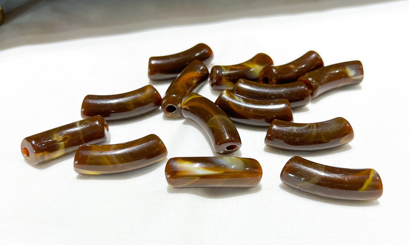 36mm Acrylic Tube Beads | Curved Tube Beads | Multiple Colors | 12x36mm | 1 Bead | DIY Jewelry Supplies