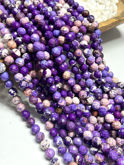 12mm Faceted Agate | Agate Gemstone Beads | Multicolor Purple | Multi FaceteD | DIY Jewelry Designs