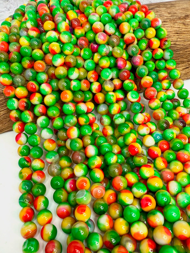 10mm Smooth Multicolor Agate Gemstone Beads | Smooth Round Gemstone Beads | 15" Strand | One Strand