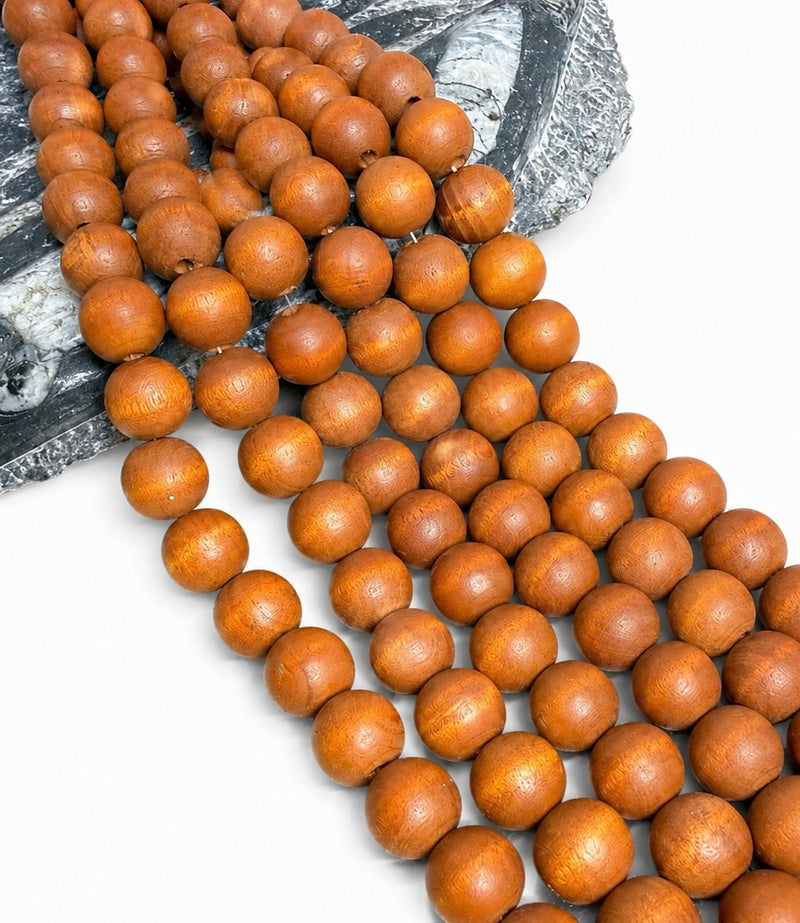 Natural Wood Round Beads 10mm–18mm | Fragrant & Non-Fragrant | 15-Inch Strand