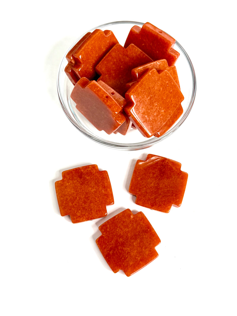 Jade Cross Centerpiece Beads – 30mm & 38mm – Yellow, Green, Blue, Orange, Fuchsia