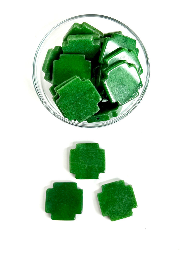 Jade Cross Centerpiece Beads – 30mm & 38mm – Yellow, Green, Blue, Orange, Fuchsia