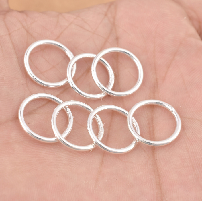 12mm Welded Jump Rings | 16 Gauge Closed Rings | Keychain | Necklace | Bracelet | Earring Pendant | Jewelry Finding |Silver Plated | 50 PCS