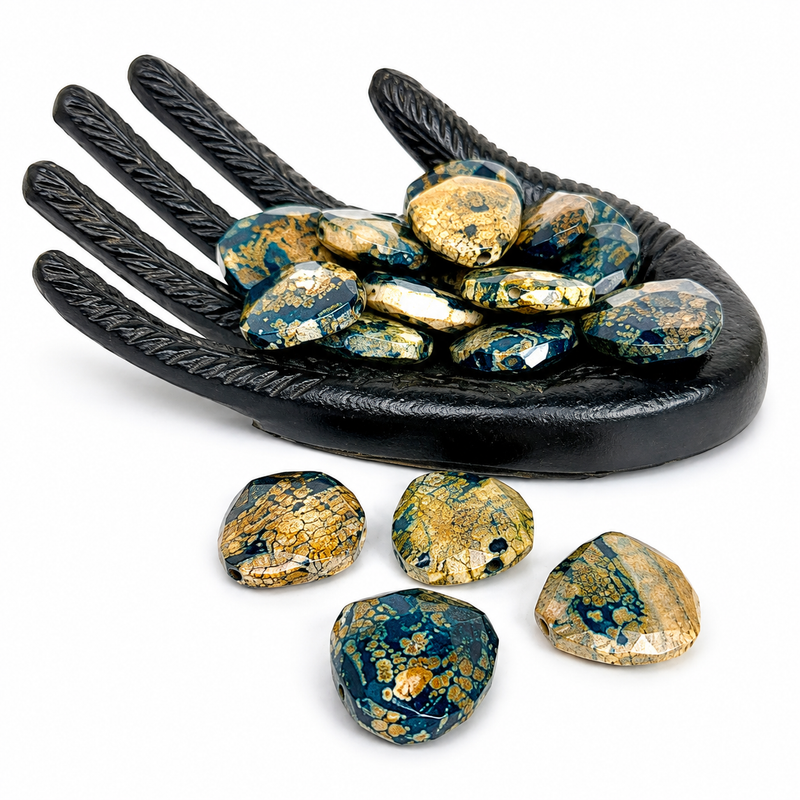 30–35mm Faceted Fire Agate Freeform Teardrop Focal Beads – Choose from 4 Colorways – One Piece