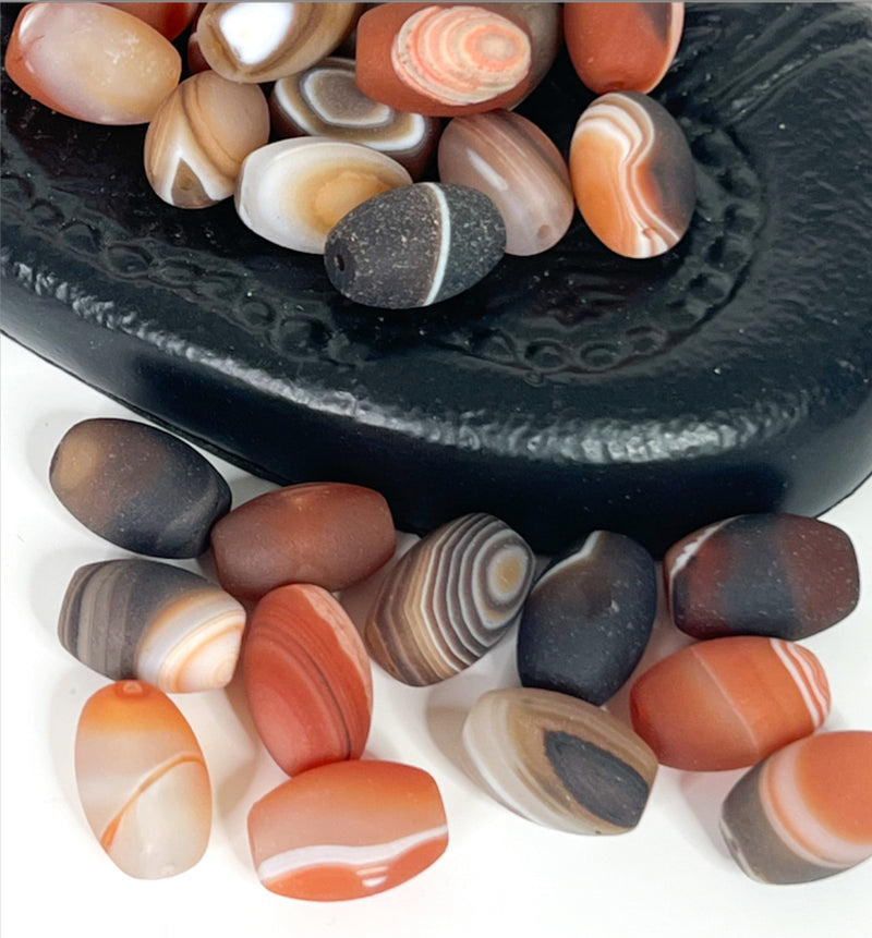 12x20mm Matte Banded Agate Focal Beads | Agate Gemstone Bead | Matte Banded Agate Gemstone   | DIY Jewelry Designs | One Bead