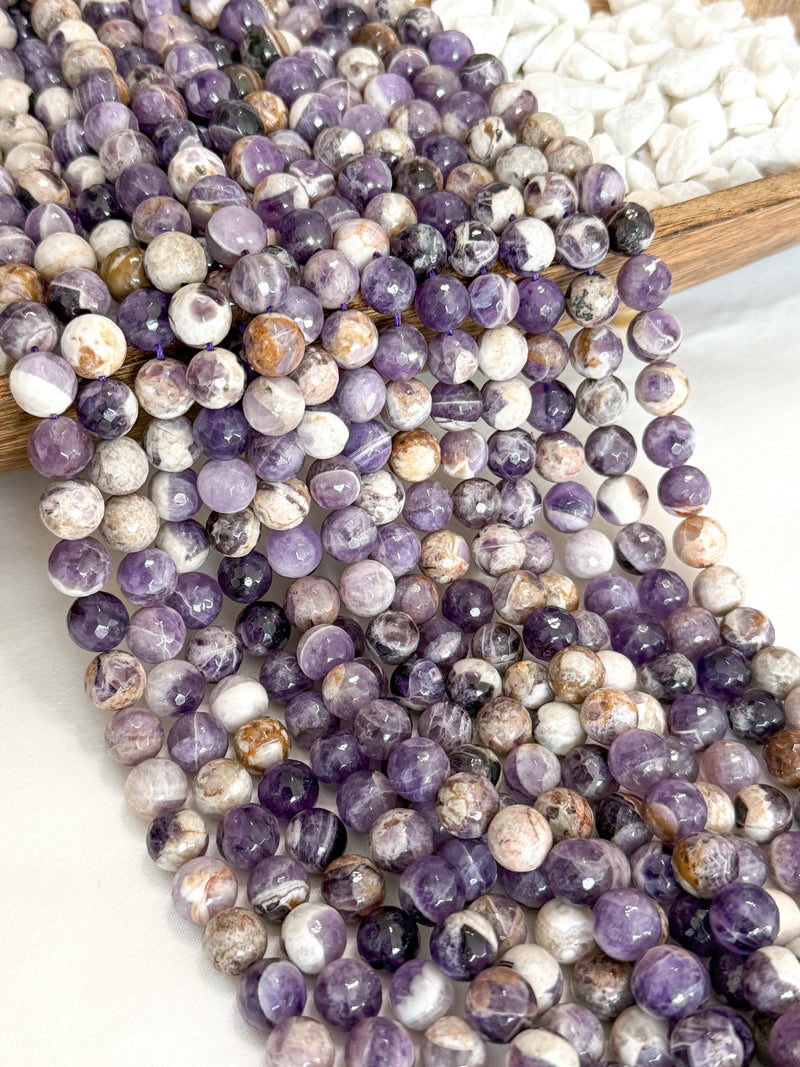 12mm Faceted Natural Amethyst Beads | High Quality Amethyst | DIY Jewelry Designs | AAA Quality Gemstone Beads | 15" Strand