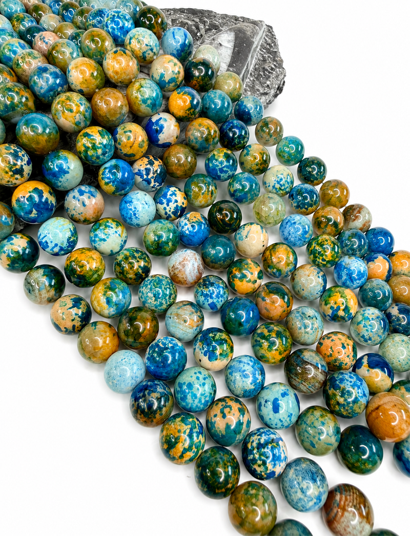 14mm Smooth Multicolor Fire Agate Gemstone Beads | Agate Gemstone Beads | Multicolor Agate | DIY Jewelry Designs | 15" Strand