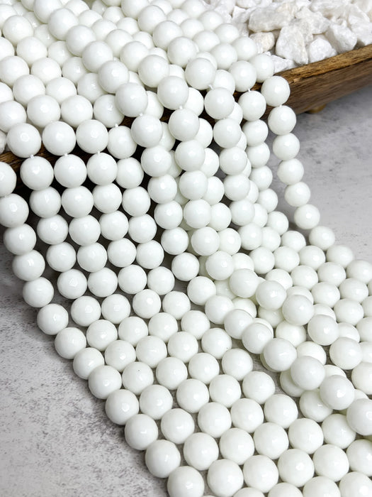 12mm Faceted White Agate | White Agate | DIT Jewelry Designs | 32 Beads per strand