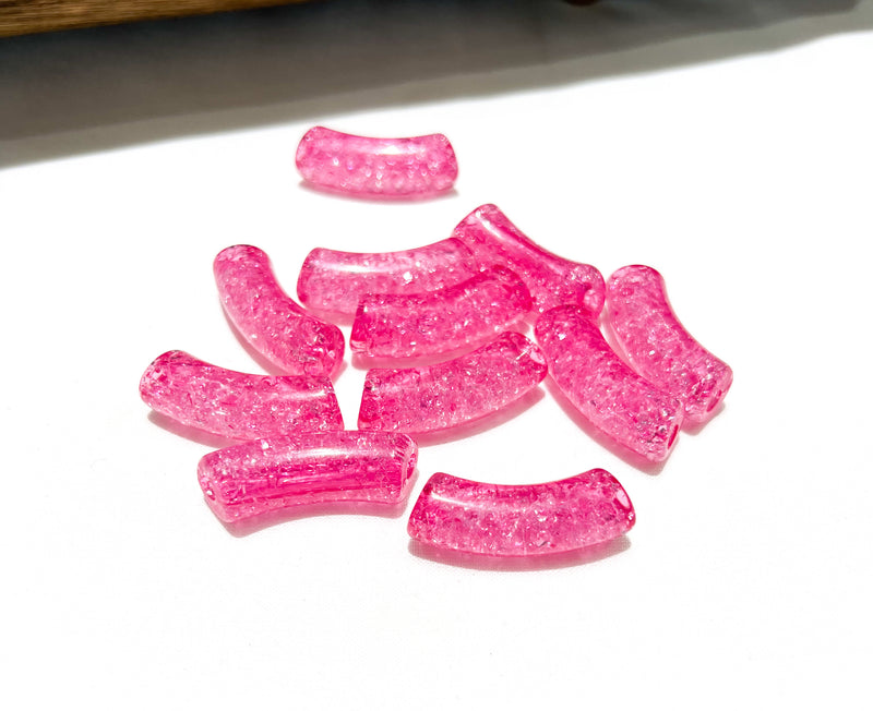 36mm Acrylic Tube Beads | Curved Tube Beads | Multiple Colors | 12x36mm | 1 Bead | DIY Jewelry Supplies