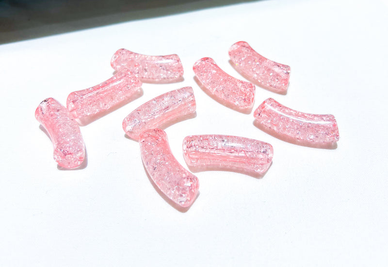 36mm Acrylic Tube Beads | Curved Tube Beads | Multiple Colors | 12x36mm | 1 Bead | DIY Jewelry Supplies