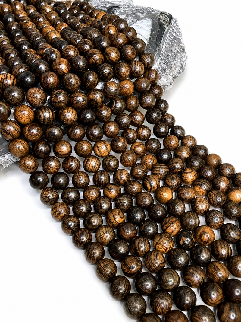 Natural Wood Round Beads 10mm–18mm | Fragrant & Non-Fragrant | 15-Inch Strand