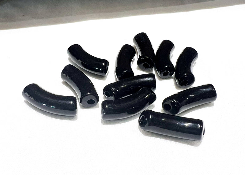 36mm Acrylic Tube Beads | Curved Tube Beads | Multiple Colors | 12x36mm | 1 Bead | DIY Jewelry Supplies