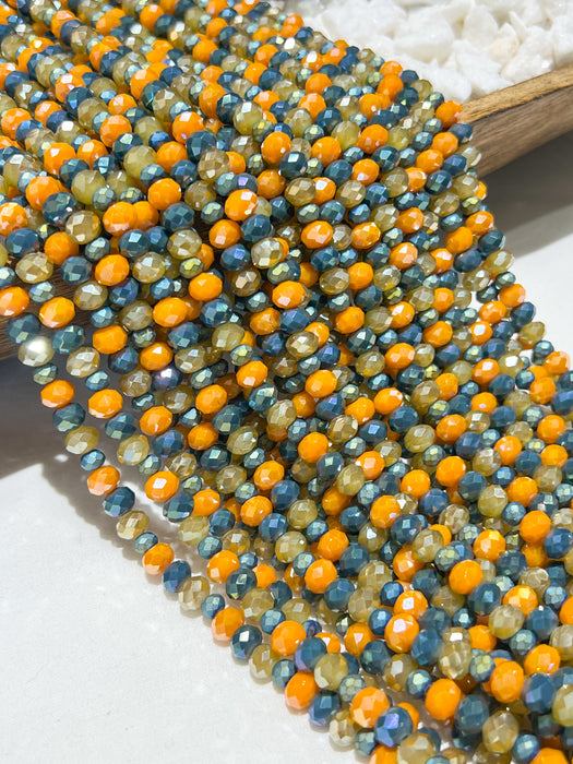 6x8mm Multicolor Faceted Glass Rondelle Beads | Faceted Glass | Multicolor | DIY Jewelry Designs | 15 inch Strands | 62 Pcs