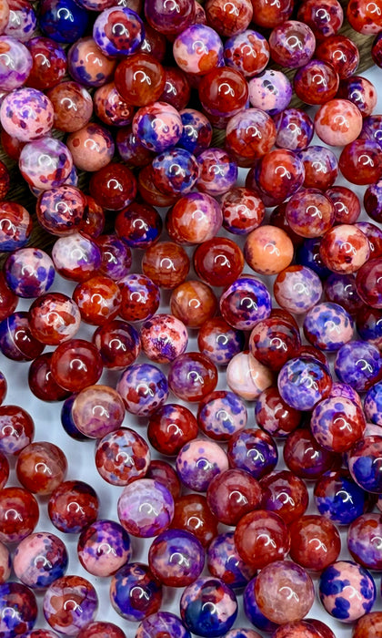 10mm Smooth Fire Agate Gemstone Beads – 15” Strand (Approx. 38 Beads) - One Strand