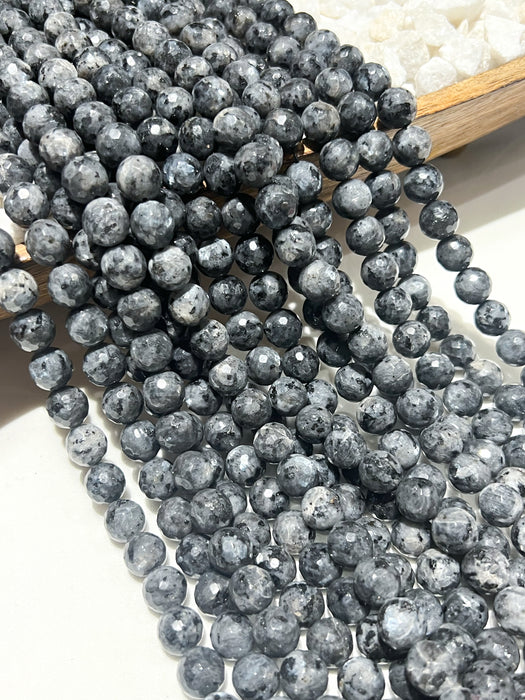 12mm Faceted Black Labradorite Gemstone Beads | Labradorite Gemstone Beads | Faceted Round Beads | 15” Strand | 32 Beads per Strand | DIY Jewelry Designs