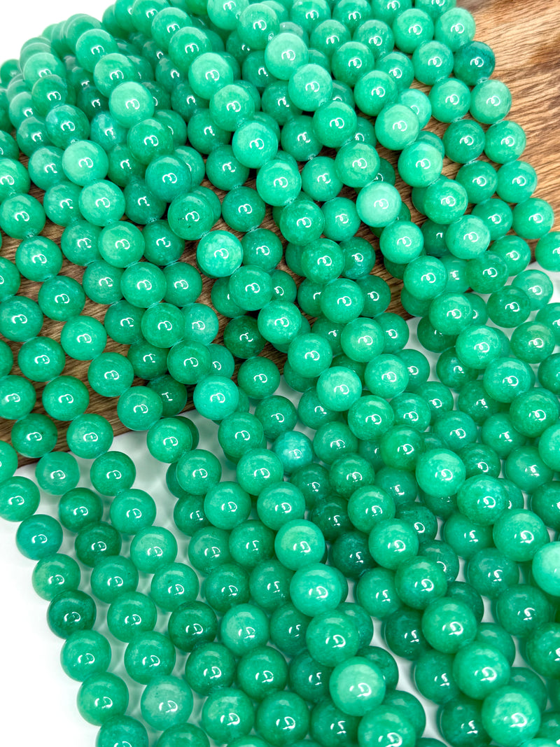 12mm Smooth Jade Gemstone Beads | Jade Gemstone Beads | Teal Green | 15” Strand | DIY Jewelry Designs
