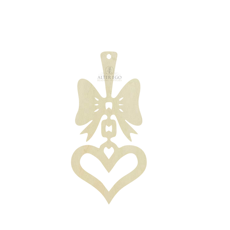 Bowtie Heart Wood Blanks | 1 pair or 5 pair | BULK | With or without holes | Unfinished Wood Laser Cutout | Dangle Earring Jewelry Blanks Shape