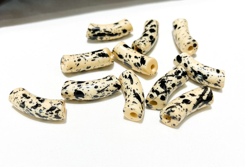 36mm Acrylic Tube Beads | Curved Tube Beads | Multiple Colors | 12x36mm | 1 Bead | DIY Jewelry Supplies