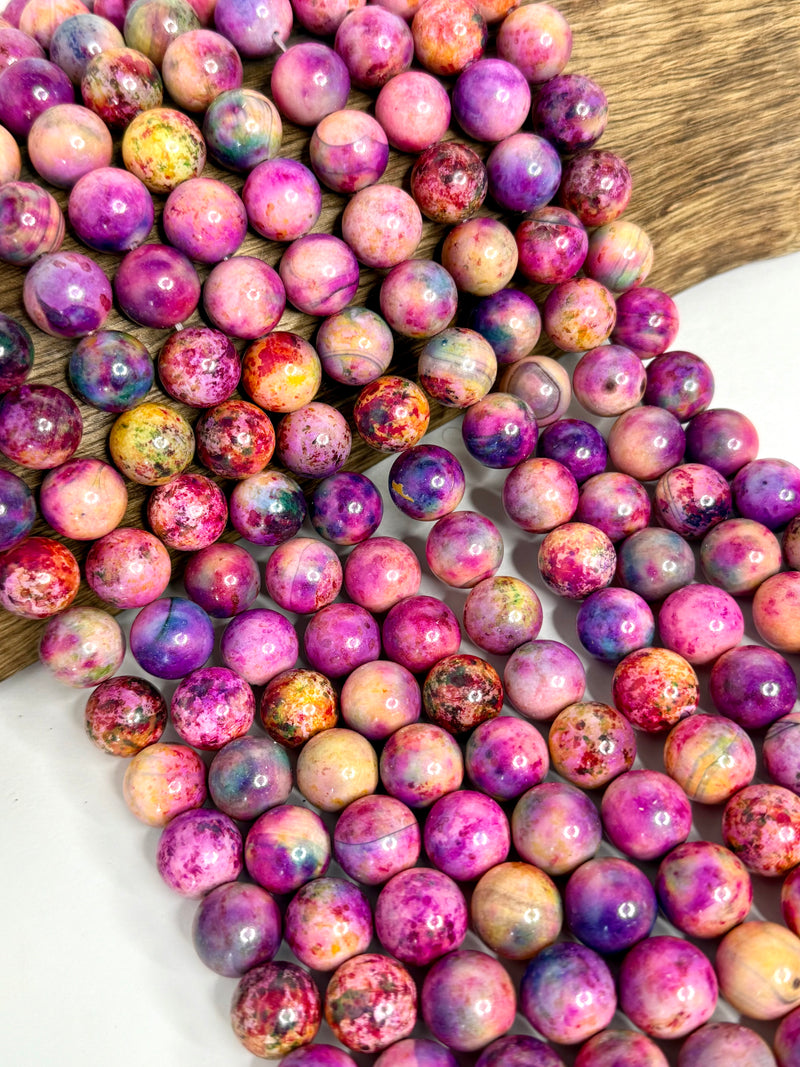14mm Smooth Fire Agate Gemstone Beads | Smooth Round Agate | DIY Jewelry Designs | 15" Strand