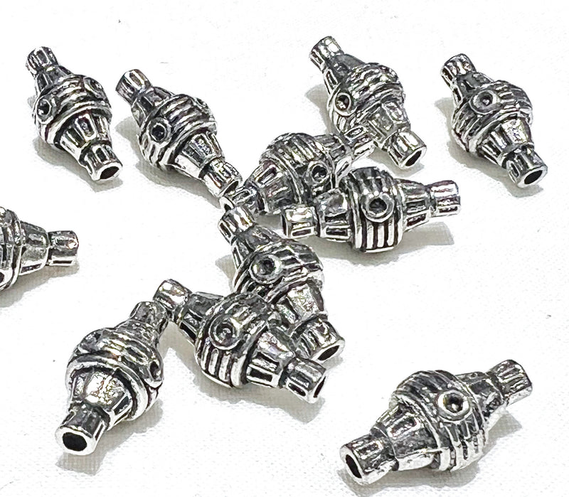 9x19mm Pewter Spacer Beads| Pewter Beads | Bicone Shape | DIY Jewelry Designs