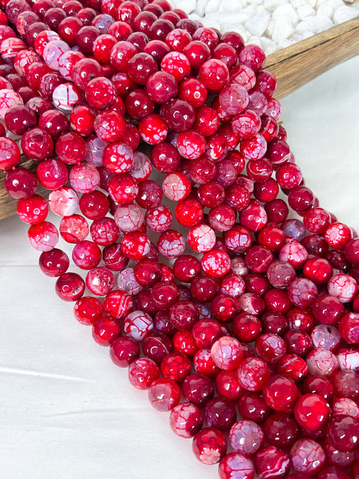 14mm Faceted Fire Agate | 14mm Red Fire Agate | Faceted Agate | Diy Jewelry Designs | One Strand