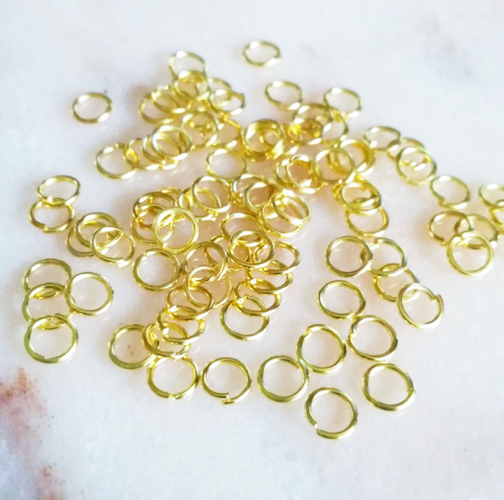 6mm Jump Rings | 20 Gauge Open Rings | Keychain | Necklace | Bracelet | Earring Pendant | Jewelry Finding |Black & Gold | 100PCS