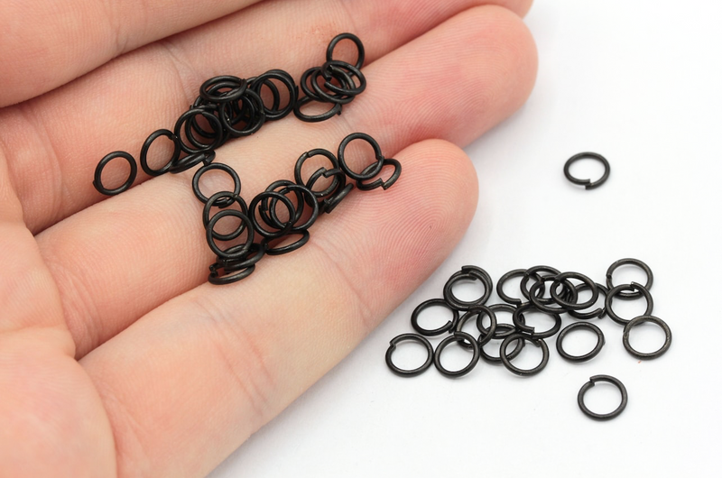 6mm Jump Rings | 20 Gauge Open Rings | Keychain | Necklace | Bracelet | Earring Pendant | Jewelry Finding |Black & Gold | 100PCS