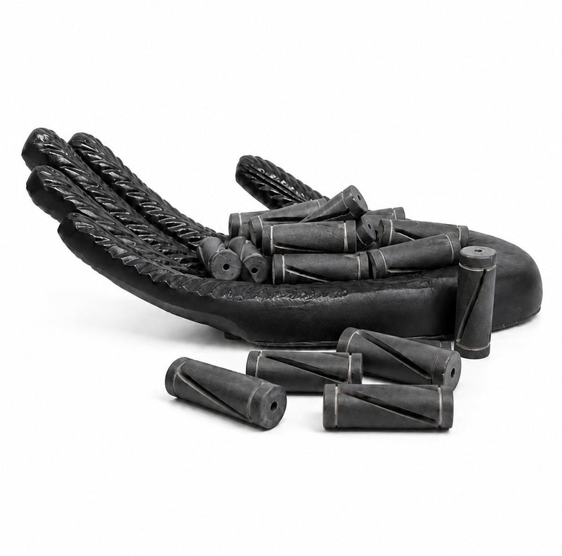 35mm Charcoal Gray Matte Onyx Carved Beads | Two Styles | One Piece
