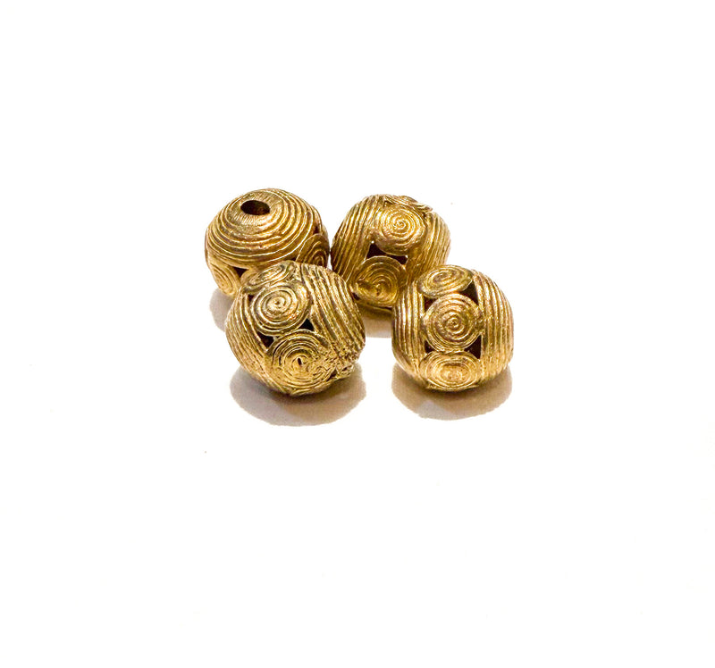 Round African Brass Beads | Solid Brass Beads | 5 Different Finishes| Lost Wax Beads | DIY Jewelry Designs | 2 Beads